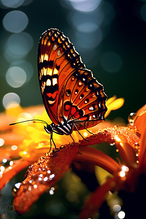 蝴蝶微距自然摄影图