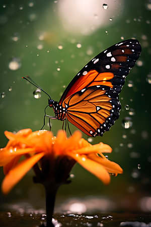 蝴蝶自然植物摄影图