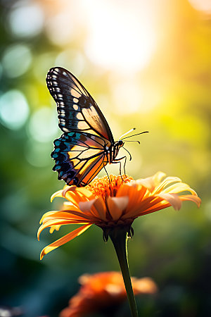 蝴蝶自然微距摄影图