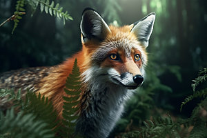 狐狸高清森林摄影图