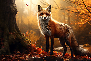 狐狸动物哺乳动物摄影图