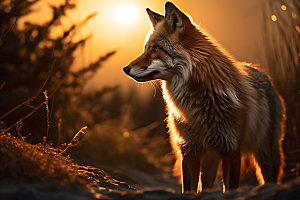 狐狸森林可爱摄影图