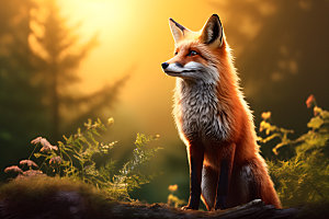 狐狸野生动物森林摄影图