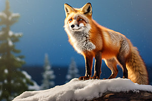 狐狸可爱高清摄影图