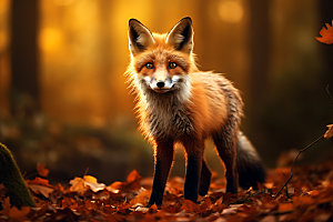 狐狸自然森林摄影图