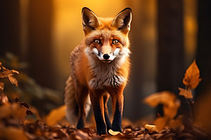 狐狸森林可爱摄影图