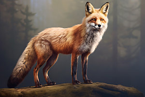 狐狸高清森林摄影图