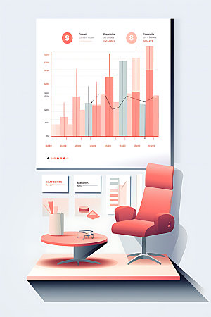 数据分析商务办公演说扁平风插画