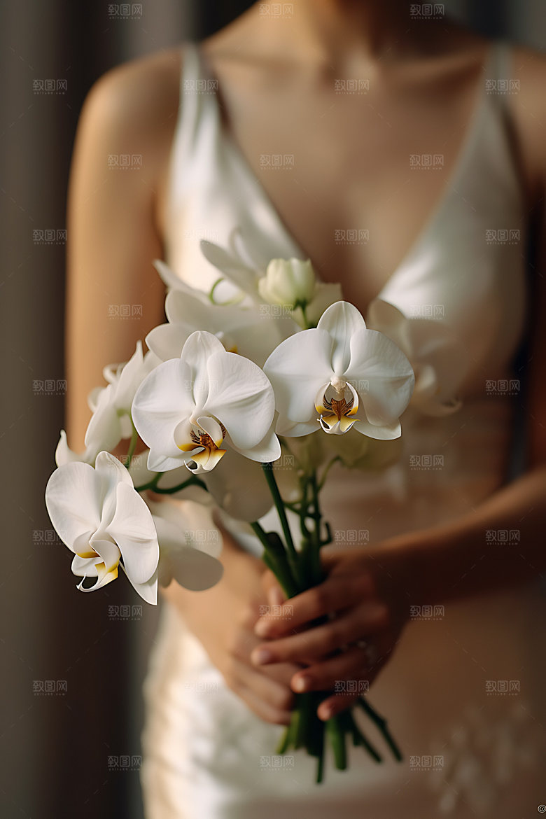 婚礼手捧花特写高清摄影图