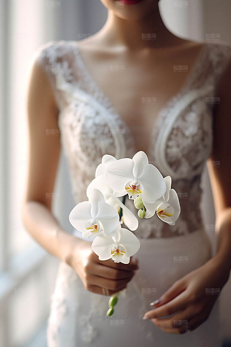 婚礼手捧花高清唯美摄影图