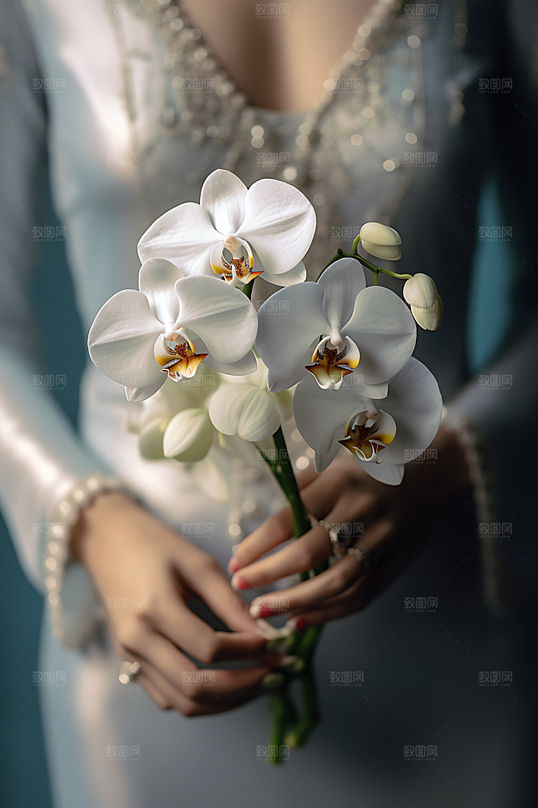婚礼手捧花高清浪漫摄影图