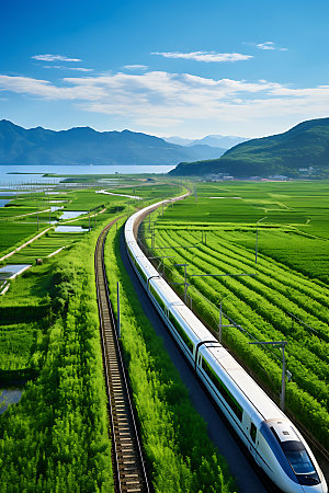 火车行驶高铁高清摄影图