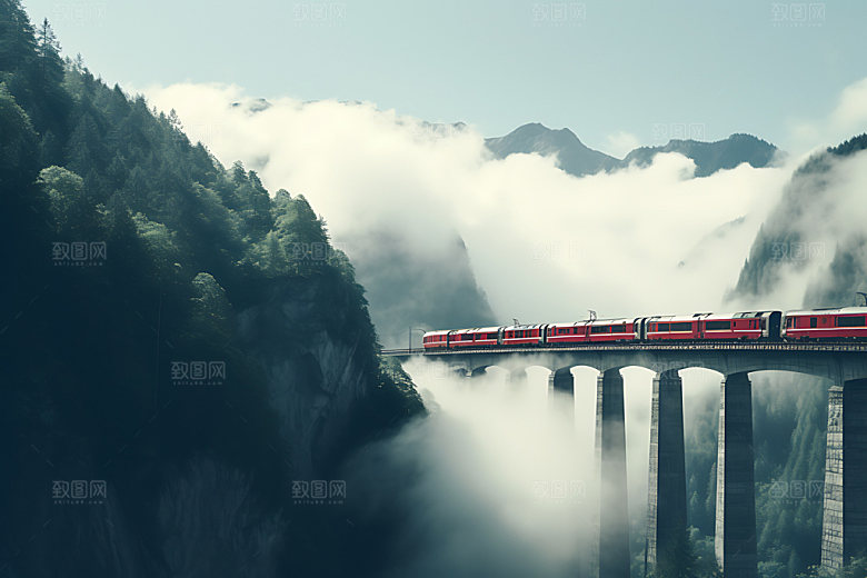 火车行驶高清风光摄影图