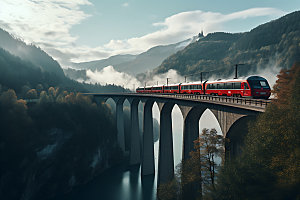 火车行驶列车高清摄影图