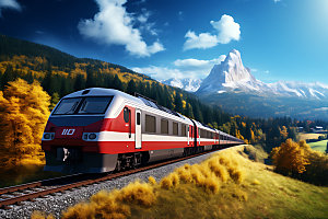 火车行驶列车高清摄影图