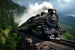 火车行驶列车高铁摄影图