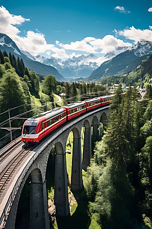 火车行驶交通高铁摄影图