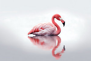 粉色火烈鸟野生动物鸟类摄影图
