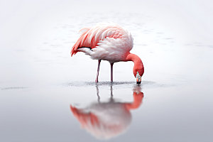 粉色火烈鸟鸟类高清摄影图
