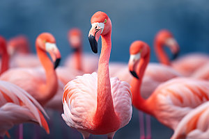 粉色火烈鸟野生动物高清摄影图