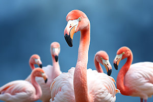 粉色火烈鸟鸟类自然摄影图
