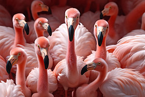 粉色火烈鸟野生动物海边摄影图