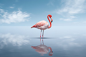 粉色火烈鸟自然高清摄影图