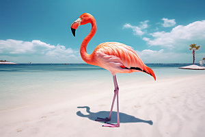 粉色火烈鸟自然高清摄影图