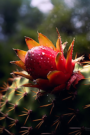 火龙果植物水果摄影图