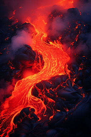 火山喷发灾难火山云实景图