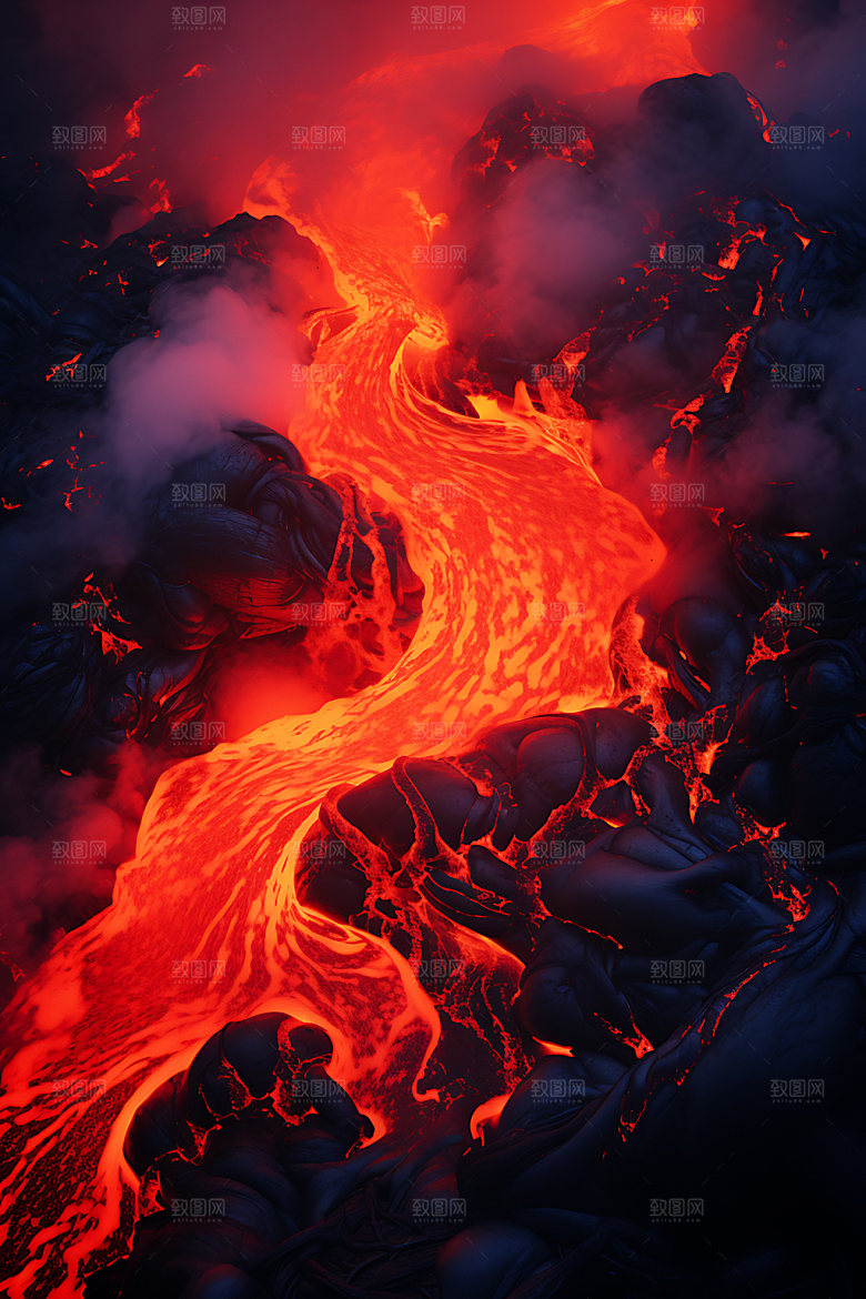 火山喷发灾难火山云实景图