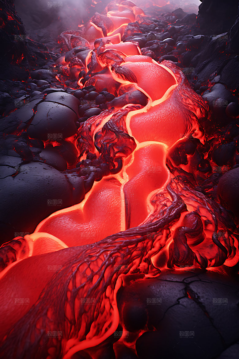 火山喷发地质灾害灾难实景图