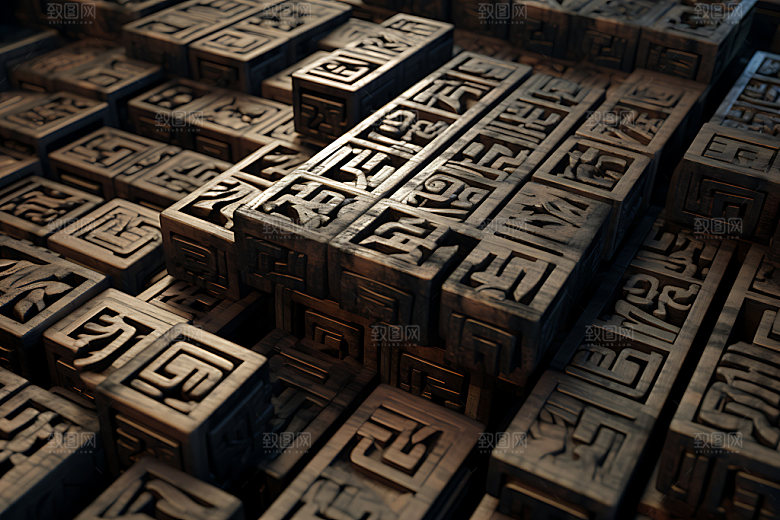活字印刷术四大发明阳文字模效果图