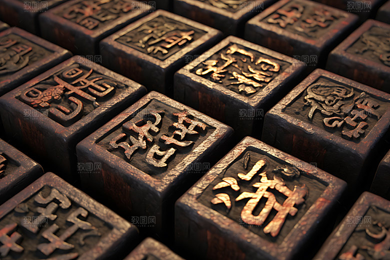 活字印刷术四大发明阳文字模效果图