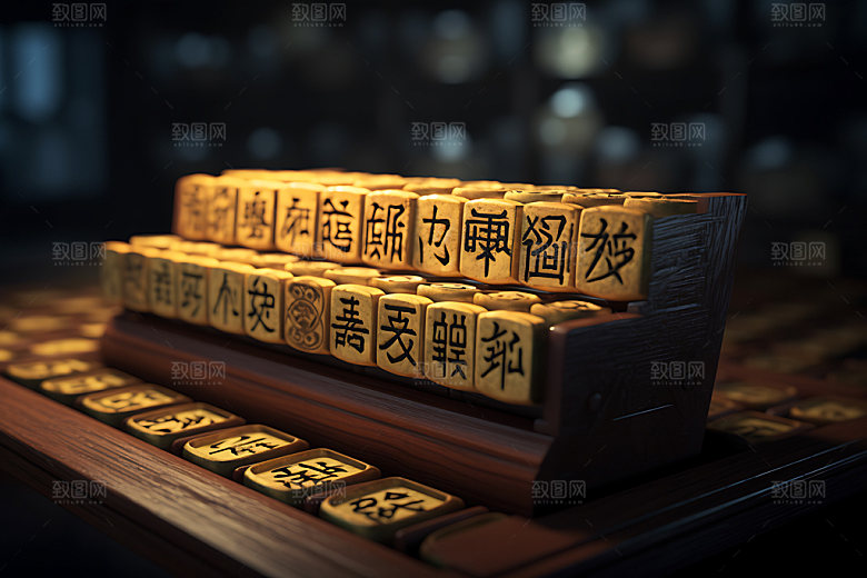 活字印刷术四大发明阳文字模效果图