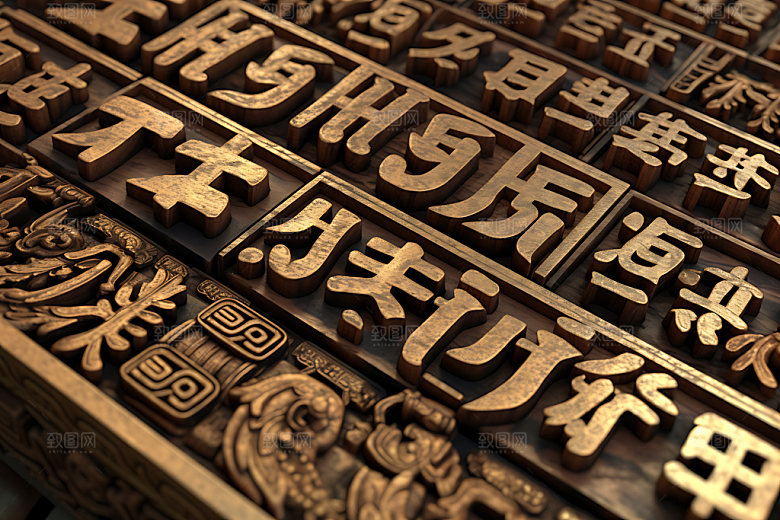 活字印刷术高清阳文字模效果图