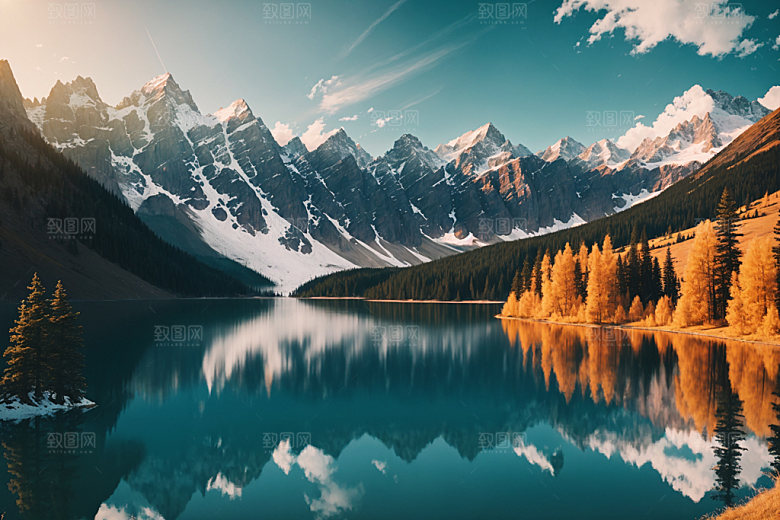 湖泊自然风光摄影图