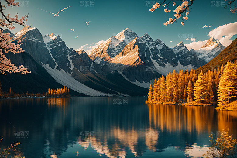 湖泊自然风光摄影图