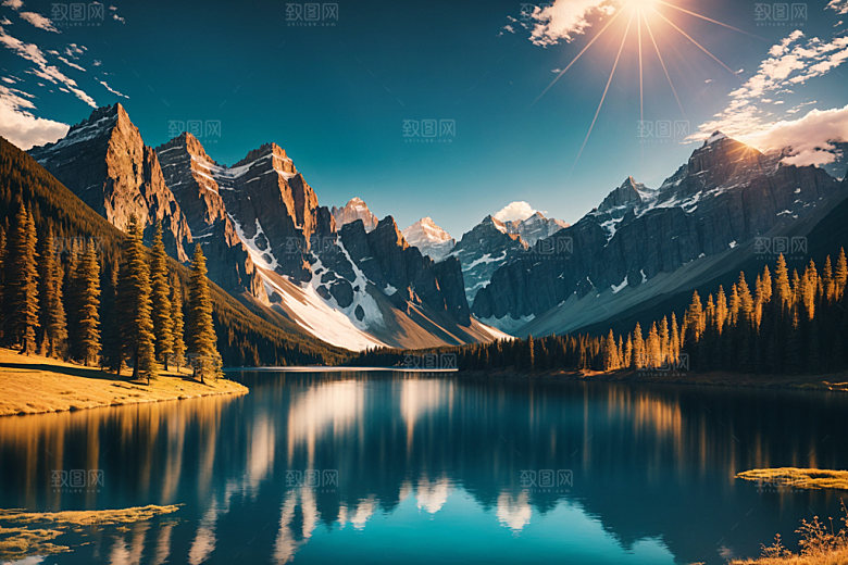湖泊高清风景摄影图