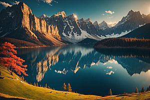 湖泊自然高清摄影图