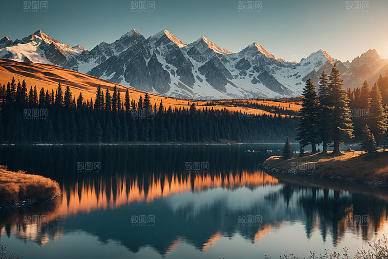 湖泊风光风景摄影图