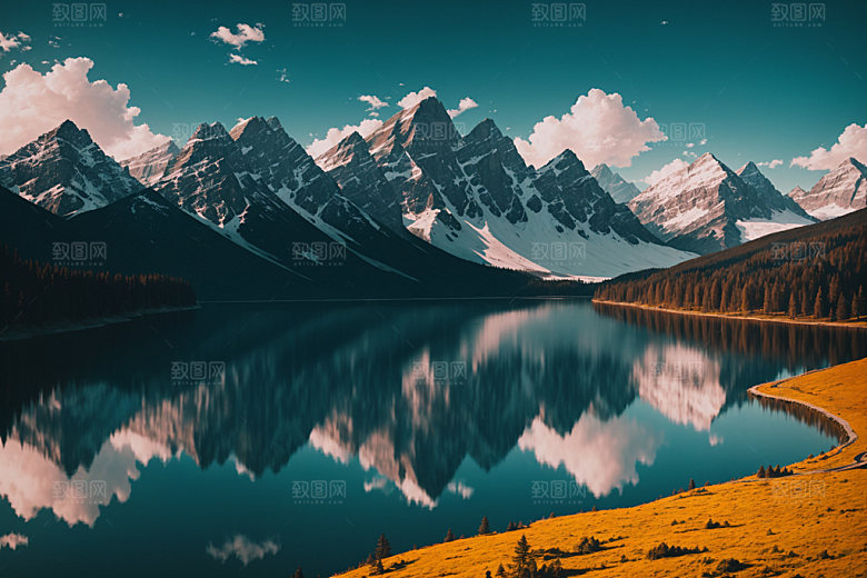 湖泊高清风景摄影图