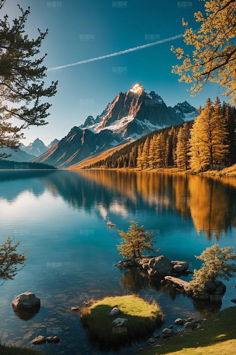 湖泊风景高清摄影图
