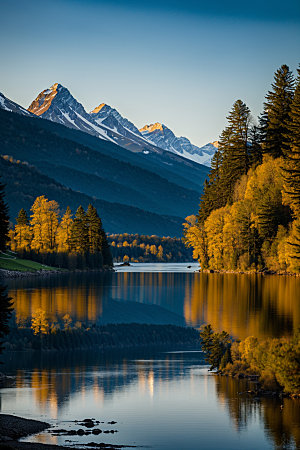 湖泊高山自然摄影图