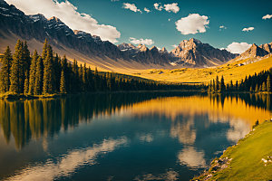 湖泊高清风景摄影图