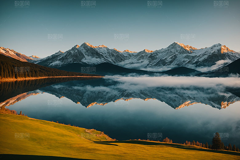 湖泊自然风光摄影图