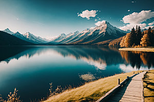 湖泊风景风光摄影图