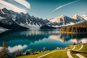 湖泊高清风景摄影图