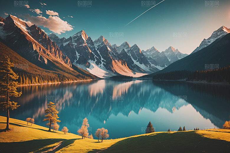 湖泊高清风景摄影图