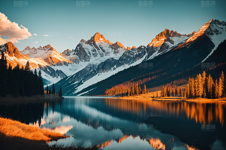 湖泊风景高清摄影图